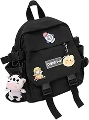 [Eagerrich] Kawaii Mini Backpack with Cute Pin Accessories Plush Pendant Cute Mini Aesthetic Backpack