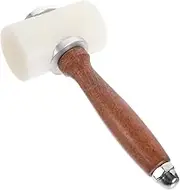 Tofficu 1pc Leather Hammer Multipurpose Tool Carving Tool Hammer DIY Stamping Hammer Leathercraft Carving Hammer Leathercraft Mallet Punch Tool Nylon Rubber Hammer Head White