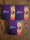 3 SETS Elixir 16027 Nanoweb Phosphor Bronze Guitar Strings 11-52 Custom Lt
