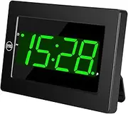 Timegyro Digital Wall Clock Battery Operated - LED Display Digital Alarm Clock Battery Powered Only, Brightness Adjustable, 12/24Hr