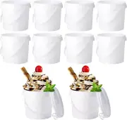 10 Pieces 0.5 Gallon 2 L Ice Cream Buckets with Lids Containers for Homemade Ice