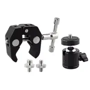 Aluminum 360° Super Clamp Mount Mini Ball Head For DSLR Camera Tripod Monitor b