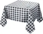 Fabric Tablecloths 70 X 70 Square, Black/Grey Scottish Plaid Table Cover Water R