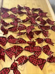 25 Pcs 4" Gingham Ribbon Bow Checkered Gingham Satin Ribbon Bows for Cra...
