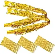5pcs Glitter Tinsel Curtains Shimmering Foil Fringe Backdrop for Birthday Party Decorations Wedding Event Christmas and Photo Booth Wide High Sparkly Streamer Decoration