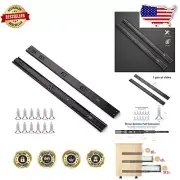 10 Pairs 24-Inch Soft Close Ball Bearing Drawer Slides - Black Glossy Finish