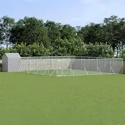 Outdoor Dog Kennel with Roof 12x12x2.5 m Galvanised Steel Pet Shelter Enclosure