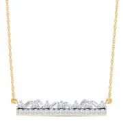 Celebration 10ct Yellow Gold Baguette & 0.2 CT Lab Grown Diamonds Pendant Chain