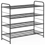 Coonoor 4 Tier Shoe Rack,Stackable and Adjustable Multi-Function Wire Grid Sh...