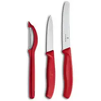 在飛比找PChome商店街優惠-VICTORINOX 瑞士維氏廚刀三件組-紅