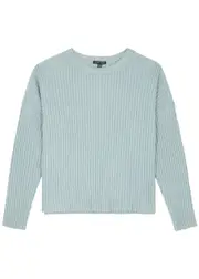 Eileen Fisher Ribbed Cotton-blend Jumper - Light Blue - XL (UK 22 / Xxl) XL (UK 22 / XXL)