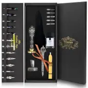 Feather Quill Pen Set - Calligraphy Dip Pen Set Includes Big Feather Pen With...