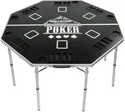 Portable TuscanyPro Professional High Roller Tour Lightweight Folding Poker Table Aluminum-High and Low Settings-Carry Bag-Take it Anywhere-Best Poker Table-Award Winner 2019