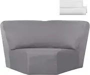 Weysat Corner Sofa Cover Stretch Corner Couch Cover Furniture Protector for Living Room Sectional Recliner Sofa Slipcover Reclining L Shape Couch Additional Seat(Light Gray,Milk Silk)