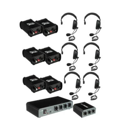 Anchor PortaCom COM-60FC-S 6 Single-Sided Headset Wired Intercom System / NEW
