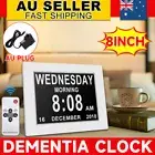 8" Dementia Clock LED Digital Alarm Clock Calendar Clocks Day Date 8 Language