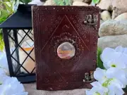 Happiness Leather Journal, leather Bound Journal, Book, Notebook,Diary, Planner