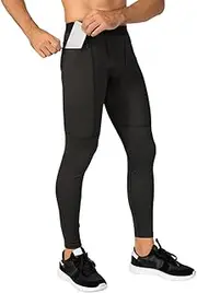 [TOPTIE] Men's Compression Pants Zipper Pocket Baselayer Sports Tights Leggings