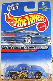 2000 Hot Wheels #39 Speed Blaster Series 3/4 MUSTANG COBRA Blue w/5 Sp Malaysia