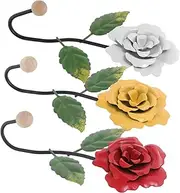 MOBUTOFU 3pcs Flower Wall Hooks Durable Metal Hangers for Home for Hanging Towels Hats and Kitchen Utensils Elegant Wall Art for Outdoor Balcony Indoor Use