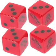 Abaodam 2 Set Dice Dice Game Black Chess Game White Red Plastic