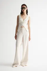Myrtle Pant Ivory Size 4 | Elka Collective