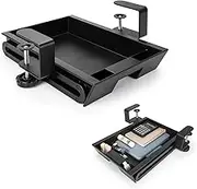 EHO Under Desk Slide-Out Storage Drawer, Small 11.7"x8.2" Pull-Out Organizer with Smooth Sliding Rail, Adjustable C-Clamp Mount, Black Tray for Home Office & Standing Desk