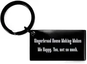 Unique Gingerbread House Making Gifts, Gingerbread, Gingerbread House Making Keychain From Friends, Black Keyring For Friends, Gingerbread house making kit, Cheap gingerbread houses, Easy gingerbread, Black, Small
