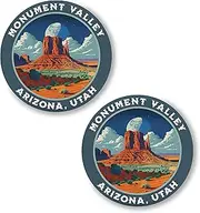 [No Thorns Media] Monument Valley Arizona Utah 2 Pack Pinback Buttons 2.25" Fun Pins for Clothes, Backpacks, Hats, and Jackets - Cartoon, Retro, and Punk Style Lapel Badges, Slogans, and Party Pins ID45000, Metal, no