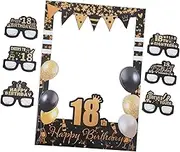 LABRIMP 1 Set Birthday Photo Frame Funny Photo Booth Props 18st Birthday Sunglasses Birthday Party Selfie Props Happy 18st Birthday Eyewear Party Photo Props Photo Booth Accessories Paper