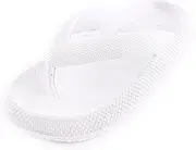 [R-ISLAND] Women's Toe Separator EVA Platform 3 cm Waterproof Non-Slip for Beach Pool Home etc. Blank, 40/41 EU, White, 10/10.5 AU