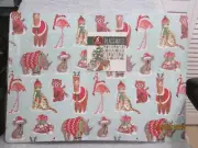 Christmas Vinyl Placemats Set Of 6 Festive Animals New 13" X 18"