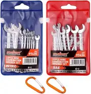20Pc Mini Spanner Set Metric & SAE Small Spanner Combination Stubby Storage Bag