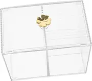 WESIEVYA Cotton Swab Case Cotton Pad Box Transparent Makeup Organizer Vanities Storage