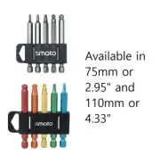 5pcs 1/4" Ball Point Hex 2.5~6mm Bits Socket Set 75~110mm in length Colors NEW