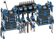 Blue Power Tools Organizers Wall Mount, Large Tools and Battery Storage Rack Cha