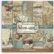 STAMPERIA International, KFT Paper PAD 8X8 10PK Around The, 20.3 x 20.3 (8" x 8"), Multicoloured