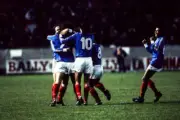 Dominique Rocheteau Of France Celebrate His Goal 1981 OLD SOCCER PHOTO 1