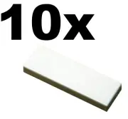 NEW LEGO - TILES - 1 x 3 - White Tile x 10 - 1x3 smooth flat tiler