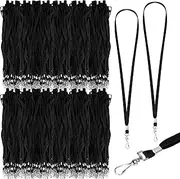 Wesnoy 500 Pack Badge Lanyards Bulk Colored Flat Lanyards with Hook Clip for Name Badge Student Teacher Worker Accessories
