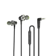 [Dual Dynamic] Z1 Earphone 3.5mm Wired Control Magnetic Adsorption Bass Headphone with Mic BLACK COLOR