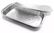 Handi-Foil 3 lb. Oblong Entrée Take-Out Aluminum Pan w/Board Lid Combo 100 Sets