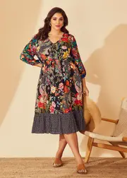 [TS] Taking Shape Natural Getaway Dress Size 20 in Print - Plus Size Women's Dresses Print