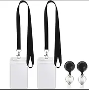 2-Pack Heavy Duty Metal Retractable ID Holder Reel | Secure Spring Clip for Nurses, Teachers & Office Professionals | Multi-Use Badge Keychain & Business Card Organizer