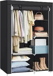 SONGMICS Portable Closet, Clothes Storage Organizer, 17.7 x 41.3 x 66.1 Inches, Black URYG085B02