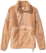 Victoria's Secret Pink Oversize Teddy Half Zip Color Beige /Sand NWT