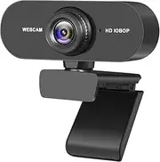 Webcam 1080P USB HD Web Camera PC Camera with Microphone Full 360 Degree Rotation for Video Conferencing,YouTube,Recording and Streaming,Computer Camera with 110-Degree Extend