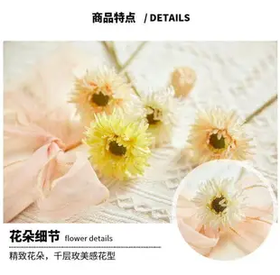 單枝仿真小拉絲非洲菊 毛邊扶朗菊假花 小清新軟裝小雛菊餐廳插花