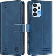 [GoodcAcy] Compatible with Samsung Galaxy A23 Mobile Phone Case, Leather Folding Protective Case, Wallet, Wallet Cover, Flip Case for Samsung Galaxy A23, Blue