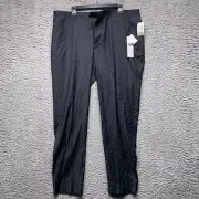 Calvin Klein Pants Mens Gray 40 32 Micro Check Flat Front Dress Suit